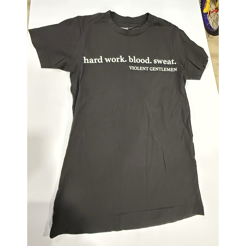 Violent Gentlmen Hockey Black Tshirt Adult XS Hard Work Blood Sweat